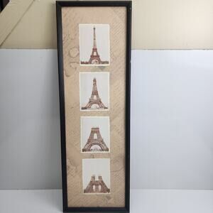 Eiffel Tower 1889 Construction Framed Vertical Panel Most Famous in Paris France